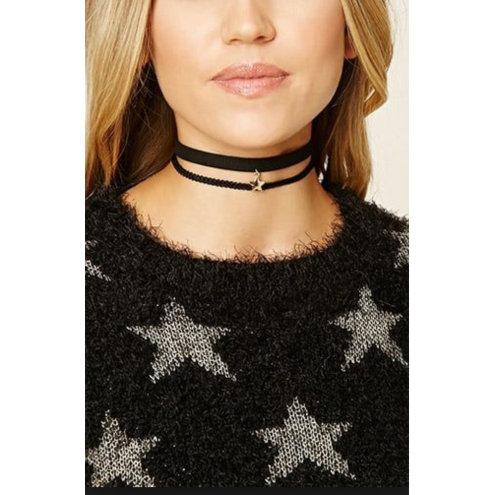 NBW Faux Suede Star Choker